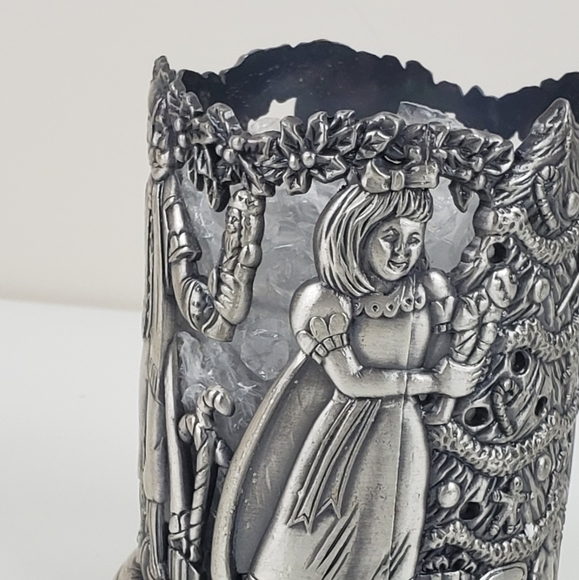 Pewter Votive Candle Holder Holiday Christmas - Picture 3 of 7